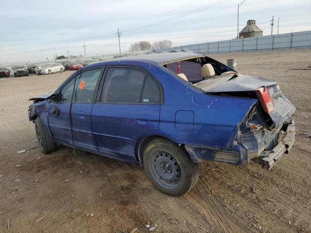 1HGES16325L018837 - 2005 HONDA CIVIC DX VP أزرق صورة 2