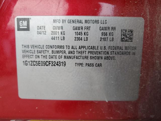 1G1ZC5E09CF324319 - 2012 CHEVROLET MALIBU 1LT RED photo 13