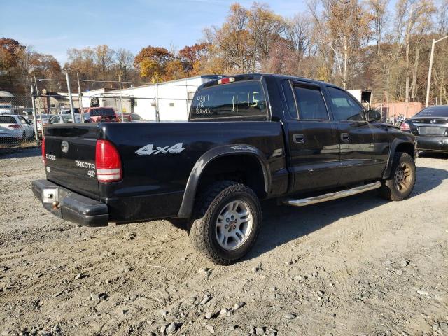 1D7HG38N34S769513 - 2004 DODGE DAKOTA QUAD SPORT BLACK photo 3