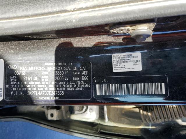 3KPFL4A73JE247865 - 2018 KIA FORTE LX BLACK photo 12