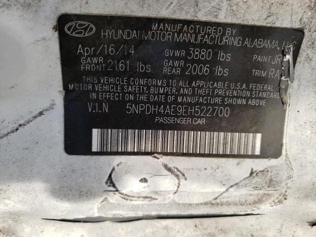 5NPDH4AE9EH522700 - 2014 HYUNDAI ELANTRA SE WHITE photo 12