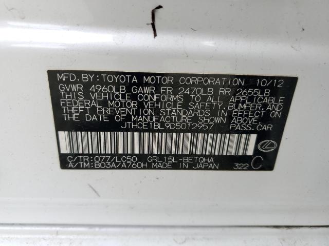 JTHCE1BL9D5012957 - 2013 LEXUS GS 350 WHITE photo 12