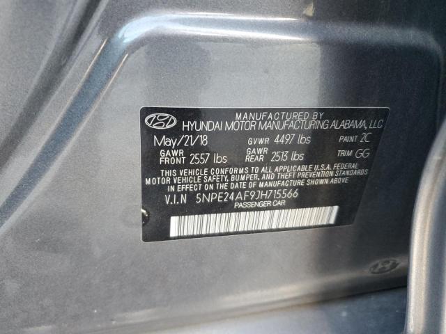 5NPE24AF9JH715566 - 2018 HYUNDAI SONATA SE GRAY photo 12