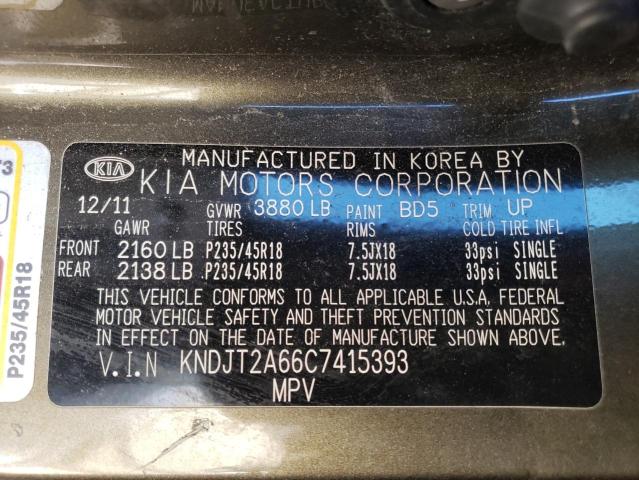 KNDJT2A66C7415393 - 2012 KIA SOUL + GREEN photo 12