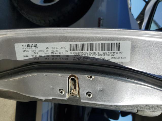 1C6RR7GT9KS634217 - 2019 RAM 1500 CLASS SLT ვერცხლისფერი ფოტო 12