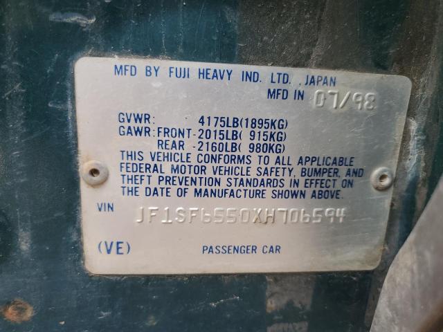 JF1SF6550XH706594 - 1999 SUBARU FORESTER S TEAL photo 13