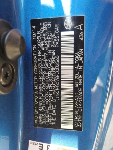 JTKJF5C76FJ002565 - 2015 TOYOTA SCION TC BLUE photo 12