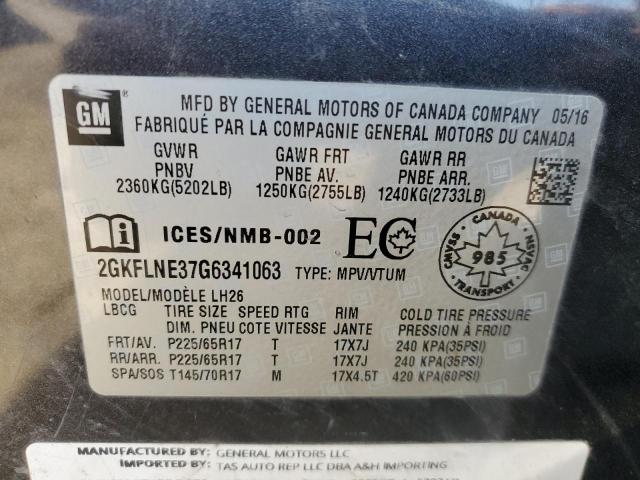 2GKFLNE37G6341063 - 2016 GMC TERRAIN SLE BLACK photo 13