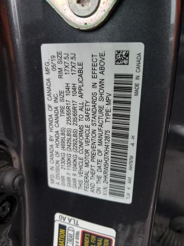 2HKRW5H37KH412875 - 2019 HONDA CR-V LX GRAY photo 13