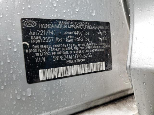 5NPE24AF1FH026256 - 2015 HYUNDAI SONATA SE SILVER photo 12