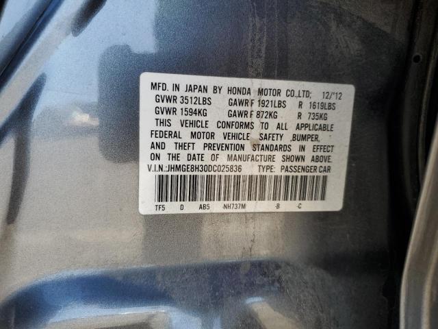 JHMGE8H30DC025836 - 2013 HONDA FIT GRAY photo 13