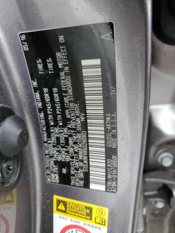 5TDJKRFHXGS290903 - 2016 TOYOTA HIGHLANDER XLE Grafit foto 14