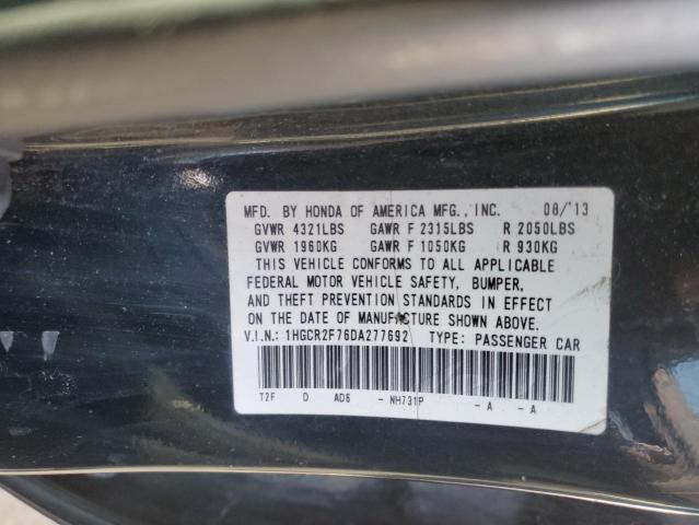 1HGCR2F76DA277692 - 2013 HONDA ACCORD EX BLACK photo 12