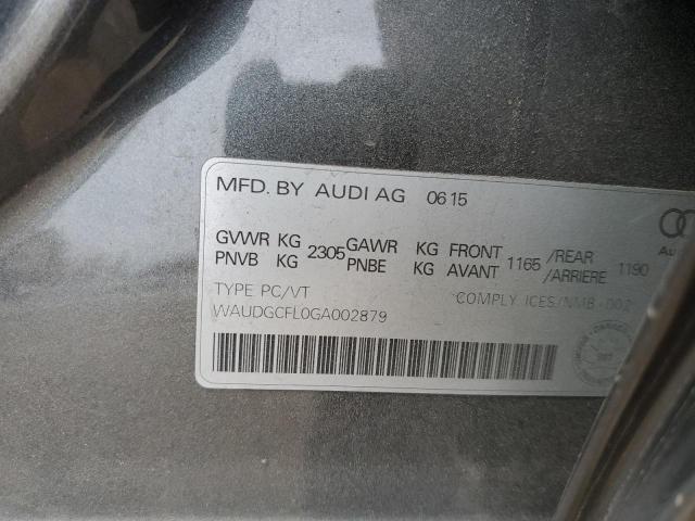 WAUDGCFL0GA002879 - 2016 AUDI S4 PROGRESSIV PLUS GRAY photo 12