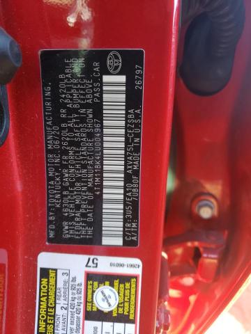 4T1M11BK4LU004967 - 2020 TOYOTA CAMRY SE RED photo 13