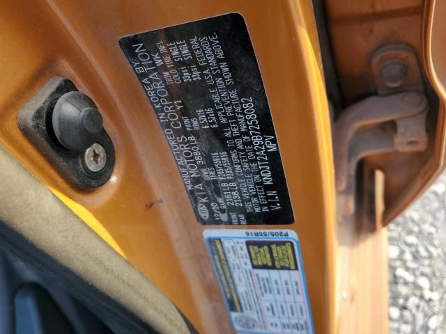 KNDJT2A29B7258082 - 2011 KIA SOUL + ORANGE photo 12