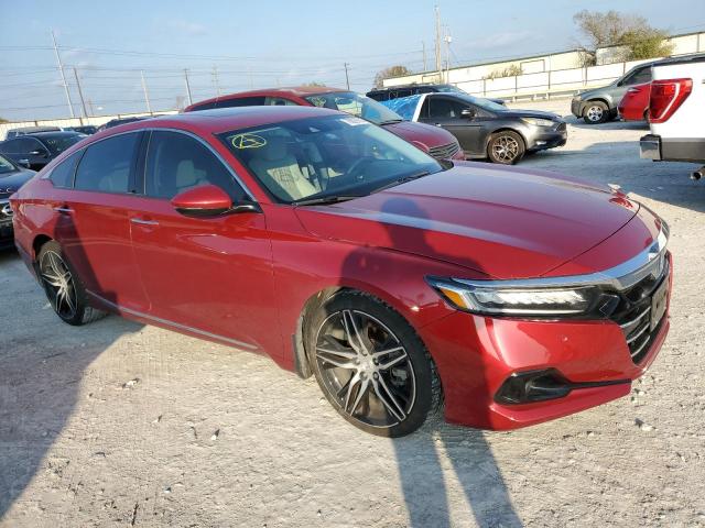 1HGCV2F94MA028742 - 2021 HONDA ACCORD TOURING RED photo 4