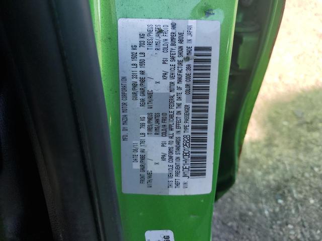 JM1DE1HY0B0125828 - 2011 MAZDA MAZDA2 GREEN photo 12