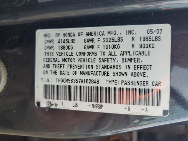 1HGCM56357A182848 - 2007 HONDA ACCORD SE GRAY photo 13