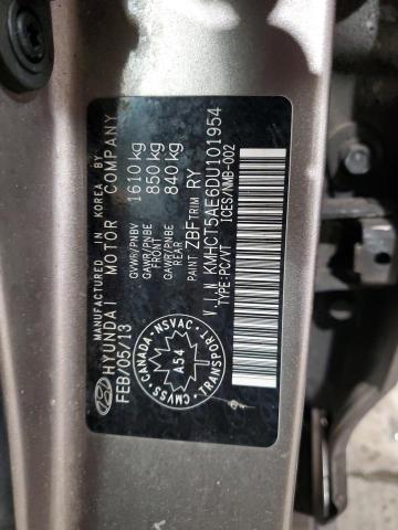 KMHCT5AE6DU101954 - 2013 HYUNDAI ACCENT GLS GRAY photo 13