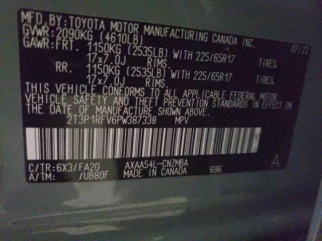 2T3P1RFV6PW387338 - 2023 TOYOTA RAV4 XLE BLUE photo 12