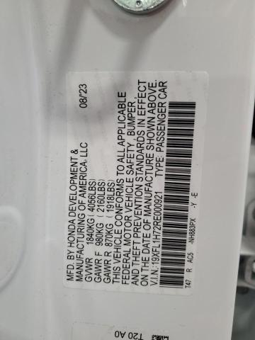 19XFL1H72RE000921 - 2024 HONDA CIVIC EXL თეთრი ფოტო 12