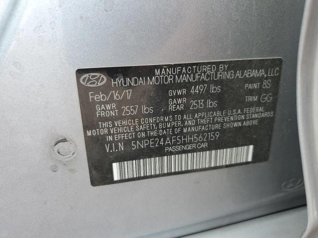 5NPE24AF5HH562159 - 2017 HYUNDAI SONATA SE GRAY photo 12