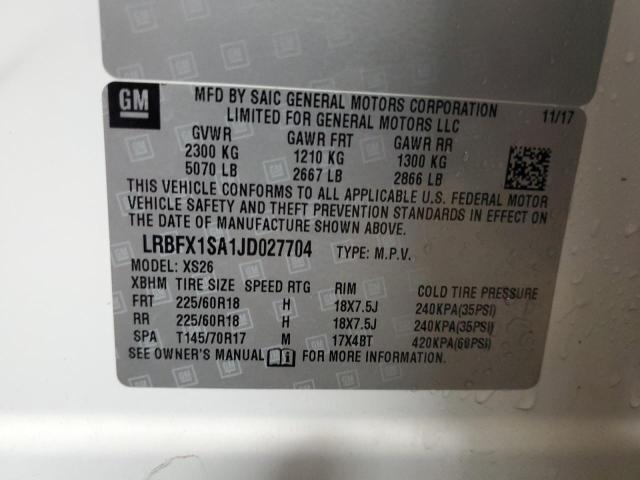 LRBFX1SA1JD027704 - 2018 BUICK ENVISION ESSENCE თეთრი ფოტო 14
