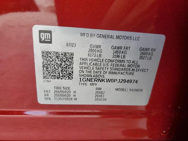 1GNERNKW0PJ294974 - 2023 CHEVROLET TRAVERSE HIGH COUNTRY RED photo 14