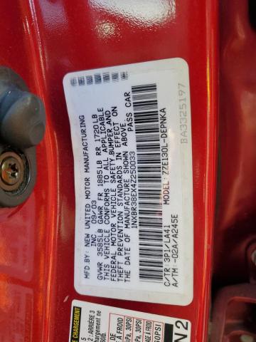 1NXBR38EX4Z250033 - 2004 TOYOTA COROLLA CE RED photo 12