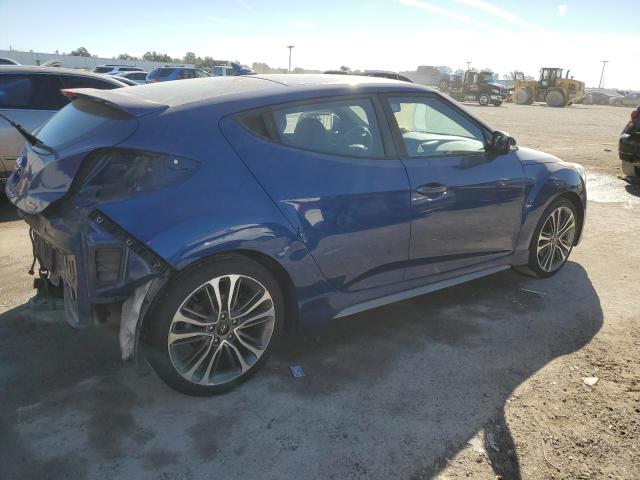 KMHTC6AE8GU291346 - 2016 HYUNDAI VELOSTER TURBO BLUE photo 3