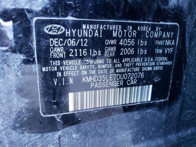 KMHD35LE7DU072076 - 2013 HYUNDAI ELANTRA GT BLACK photo 12