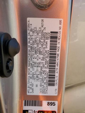 3TMJU4GN8EM168443 - 2014 TOYOTA TACOMA DOUBLE CAB PRERUNNER SILVER photo 12