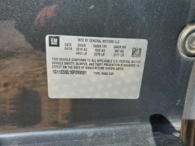 1G11C5SL1EF289581 - 2014 CHEVROLET MALIBU 1LT Графитовый фото 12