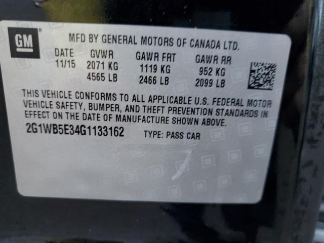 2G1WB5E34G1133162 - 2016 CHEVROLET IMPALA LT BLACK photo 12