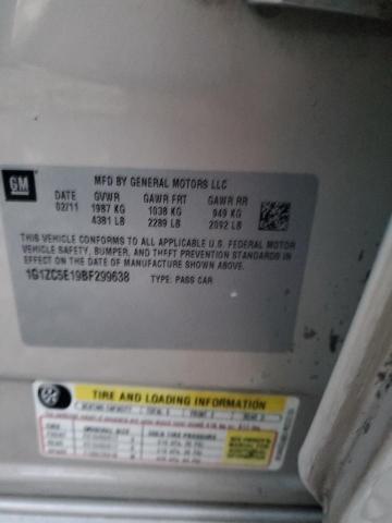 1G1ZC5E19BF299638 - 2011 CHEVROLET MALIBU 1LT 奶油色 照片 12