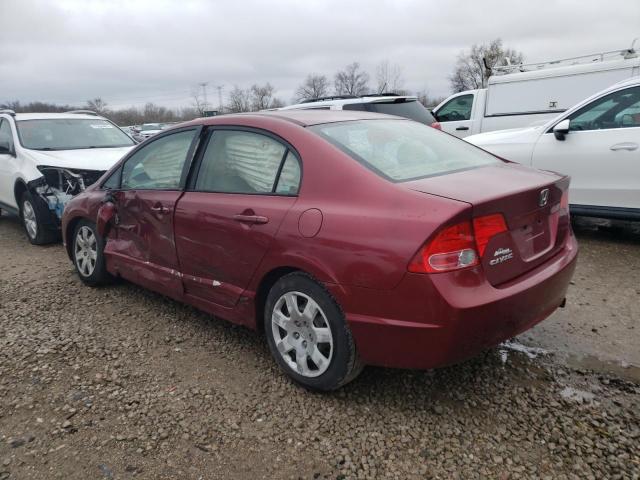 1HGFA16506L045335 - 2006 HONDA CIVIC LX MAROON photo 2