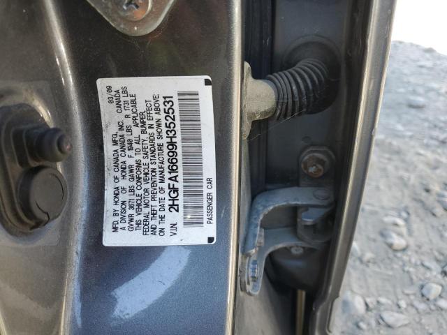 2HGFA16699H352531 - 2009 HONDA CIVIC LX-S 灰色 照片 12