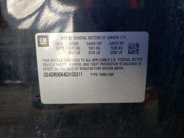 2G4GR5EK4C9135211 - 2012 BUICK REGAL 黑色 照片 13