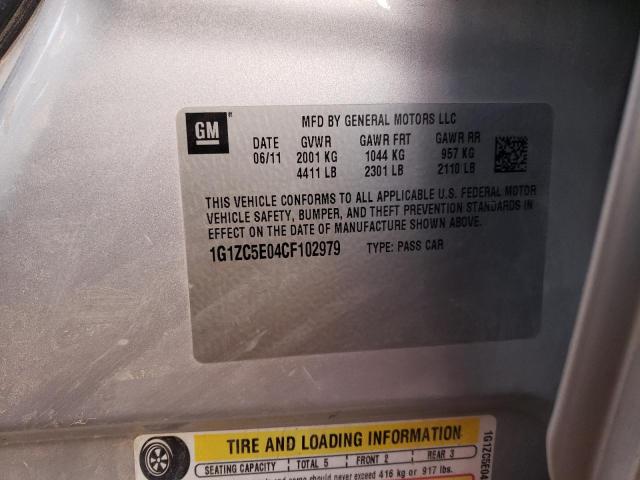 1G1ZC5E04CF102979 - 2012 CHEVROLET MALIBU 1LT 银色 照片 12