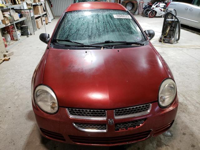 1B3ES56C15D257992 - 2005 DODGE NEON SXT RED photo 5