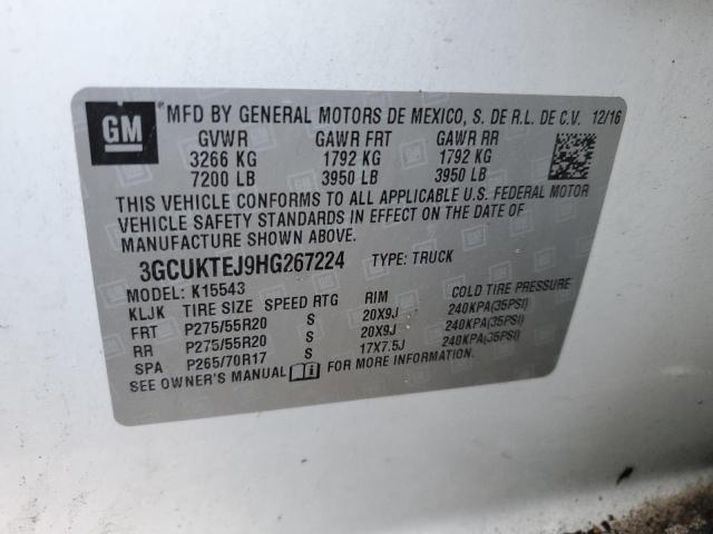 3GCUKTEJ9HG267224 - 2017 CHEVROLET SILVERADO K1500 HIGH COUNTRY WHITE photo 12