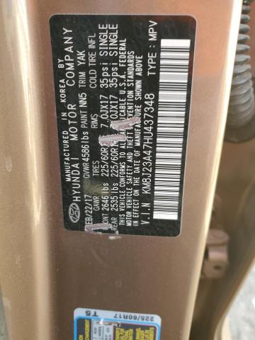 KM8J23A47HU437348 - 2017 HYUNDAI TUCSON SE TAN photo 12