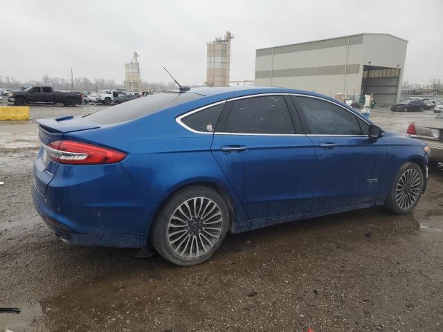 3FA6P0SU4HR147378 - 2017 FORD FUSION TITANIUM PHEV BLUE photo 3