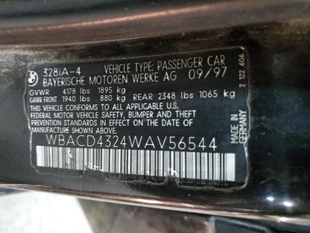 WBACD4324WAV56544 - 1998 BMW 328 I AUTOMATIC BLACK photo 12