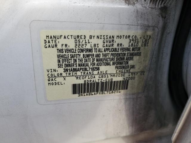 3N1AB6APXBL718256 - 2011 NISSAN SENTRA 2.0 WHITE photo 13