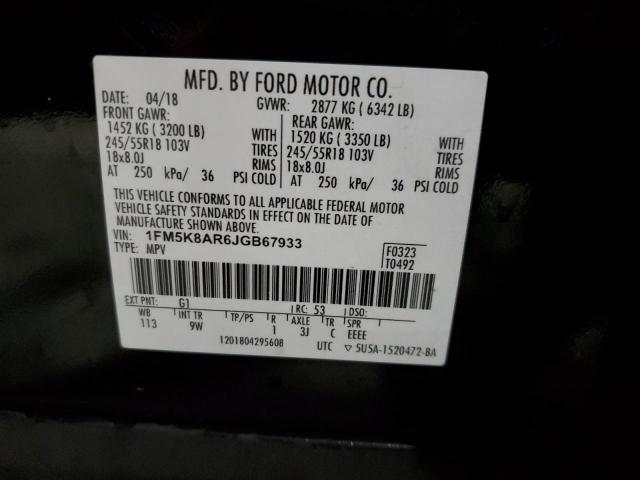 1FM5K8AR6JGB67933 - 2018 FORD EXPLORER POLICE INTERCEPTOR BLACK photo 13