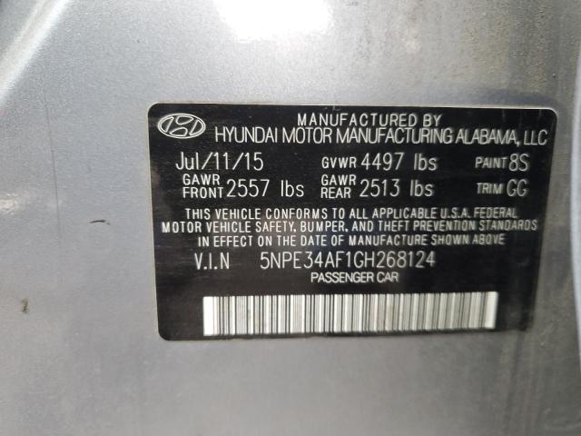 5NPE34AF1GH268124 - 2016 HYUNDAI SONATA SPORT SILVER photo 12