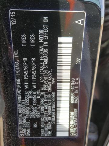 5TDJKRFH1GS236860 - 2016 TOYOTA HIGHLANDER XLE BLACK photo 14