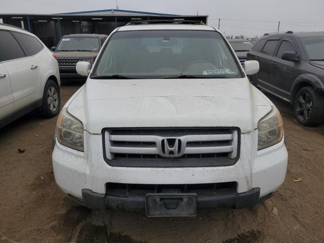 2HKYF18727H522831 - 2007 HONDA PILOT EXL WHITE photo 5